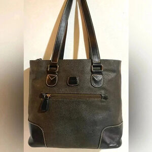Bric’s black brown leather satchel handbag